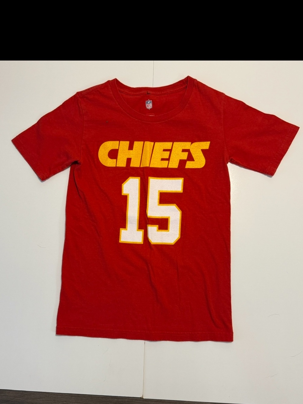Kansas City Chiefs Red Kids Jersey Tee - #15 MAHOMES - SMALL